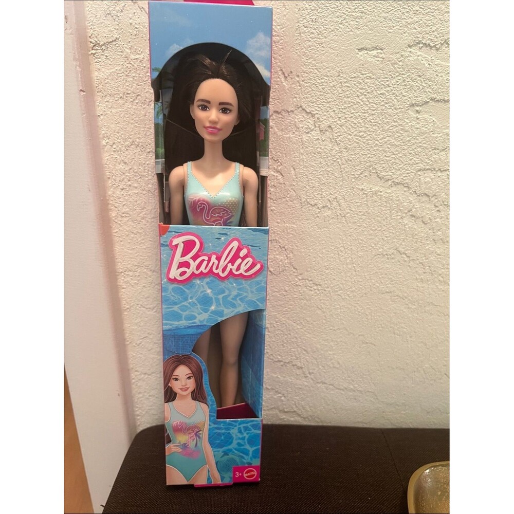 #2036* Barbie Doll in Mint and Pink Swimsuit with Flamingo Graphic